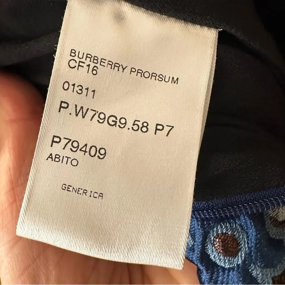 Burberry Prorsum Blue Metallic Short Sleeves Mini Dress size 4 - Picture 6 of 11